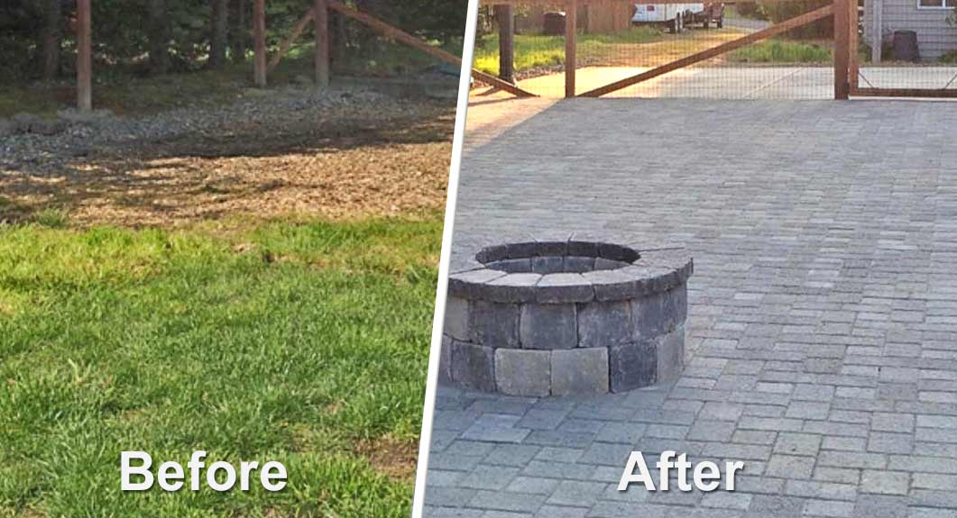 before and after - paver patio