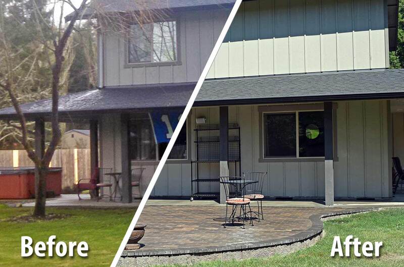 Before and After: Raised Paver Patio
