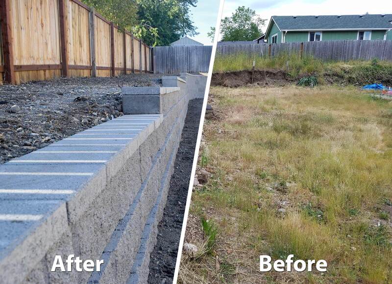 Retaining Wall - Before & After