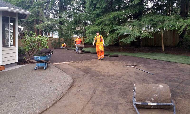 prepping surface for sod installation