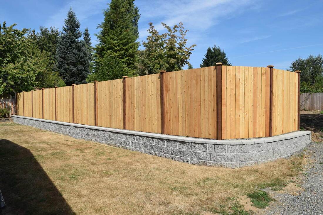 retaining wall and border fence