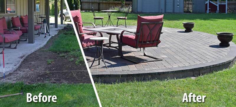 Before and After: Raised Paver Patio