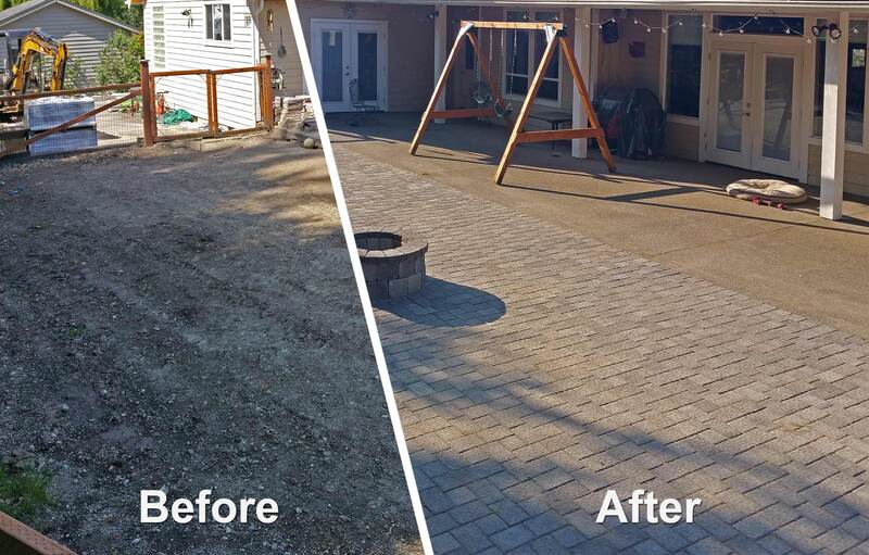 before and after - paver extension
