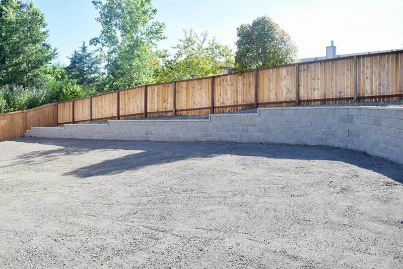 Retaining Wall Matches the Slope of the backyard