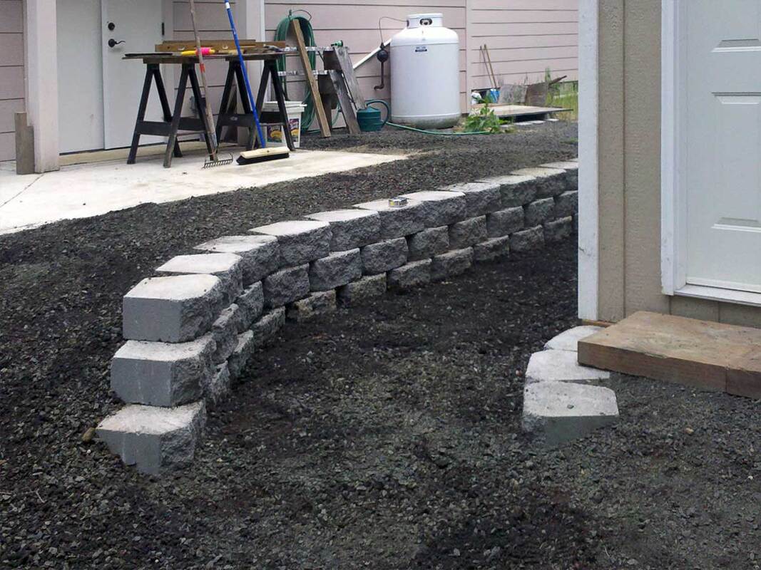 after retaining wall installation