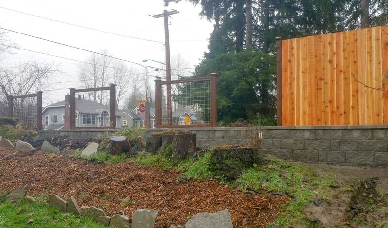 Privacy fence and retaining wall