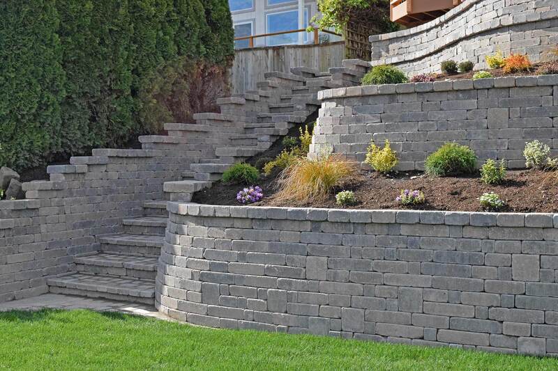 Paver Stairway Leading to Back Lawn