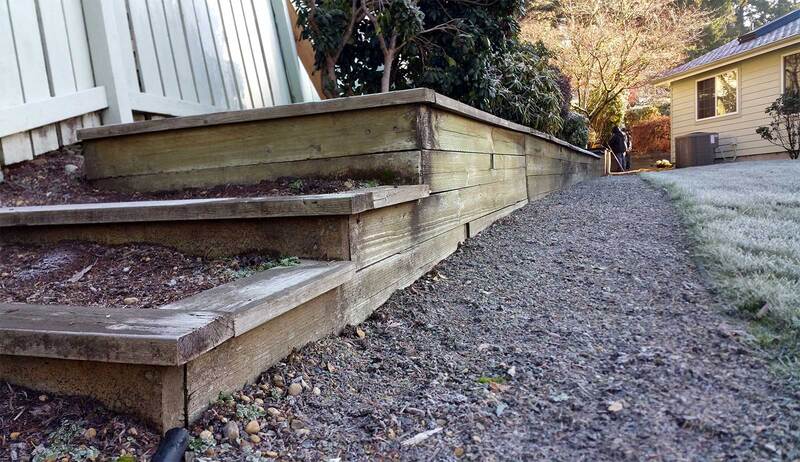 Old Wood Retaining Wall