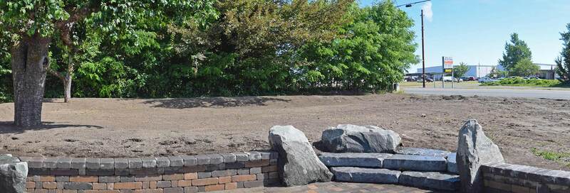 Wide view - Pavers and Retaining Wall