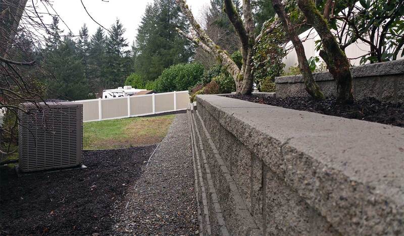 Retaining Wall and Vinyl Fence
