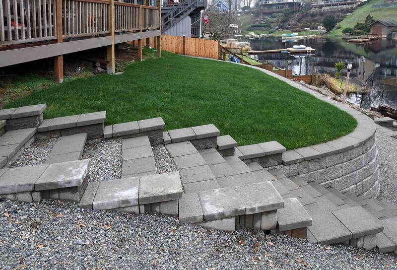 Matching Stone Steps for retaining wall