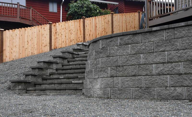 Retaining Wall, Steps and Fence