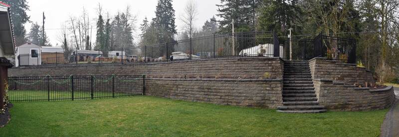 Retaining Wall and Security Fence