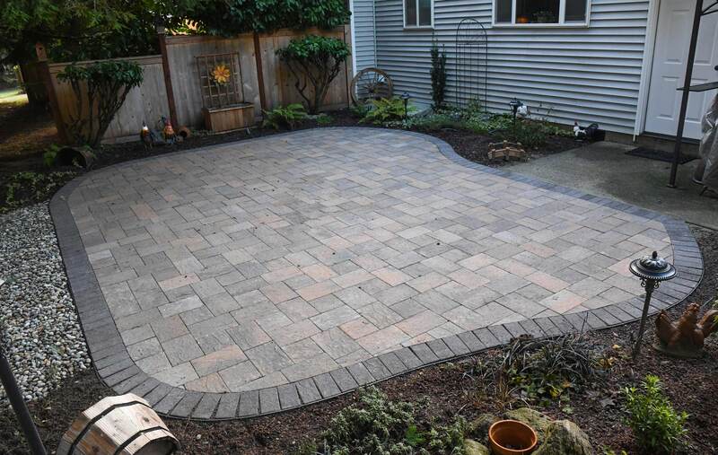 wide angle view of paver patio